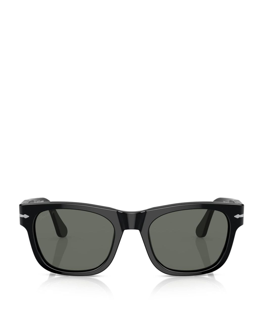 Persol Black Acetate Rectangle Sunglasses