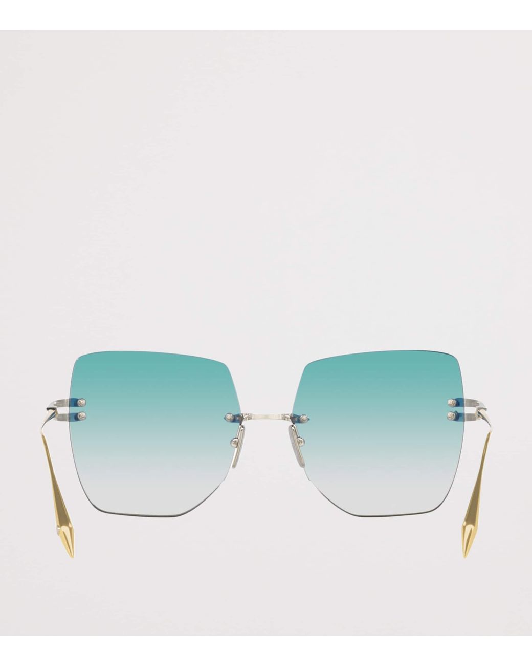 Dita Eyewear Green Rimless Square Embra Sunglasses