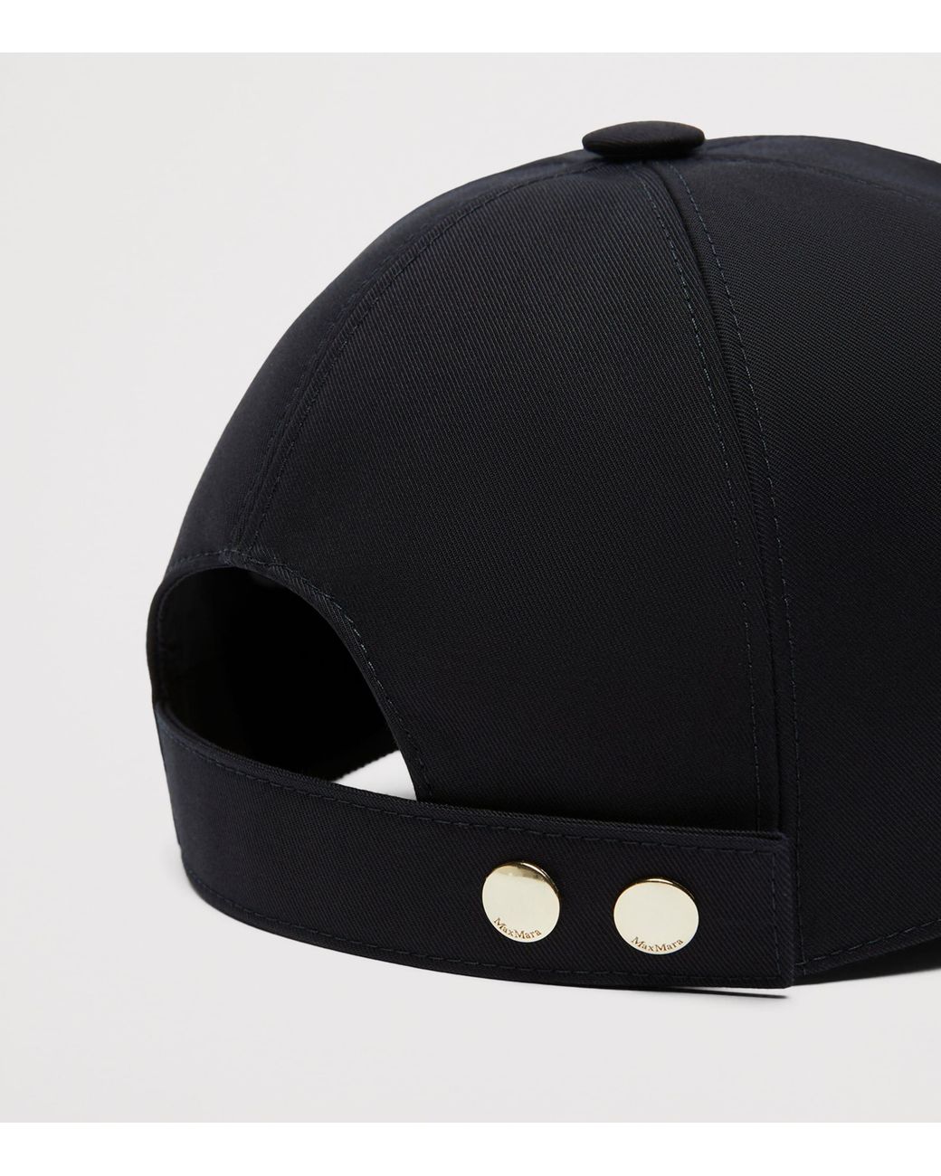Max Mara Black Water-Repellent Monogram Baseball Cap