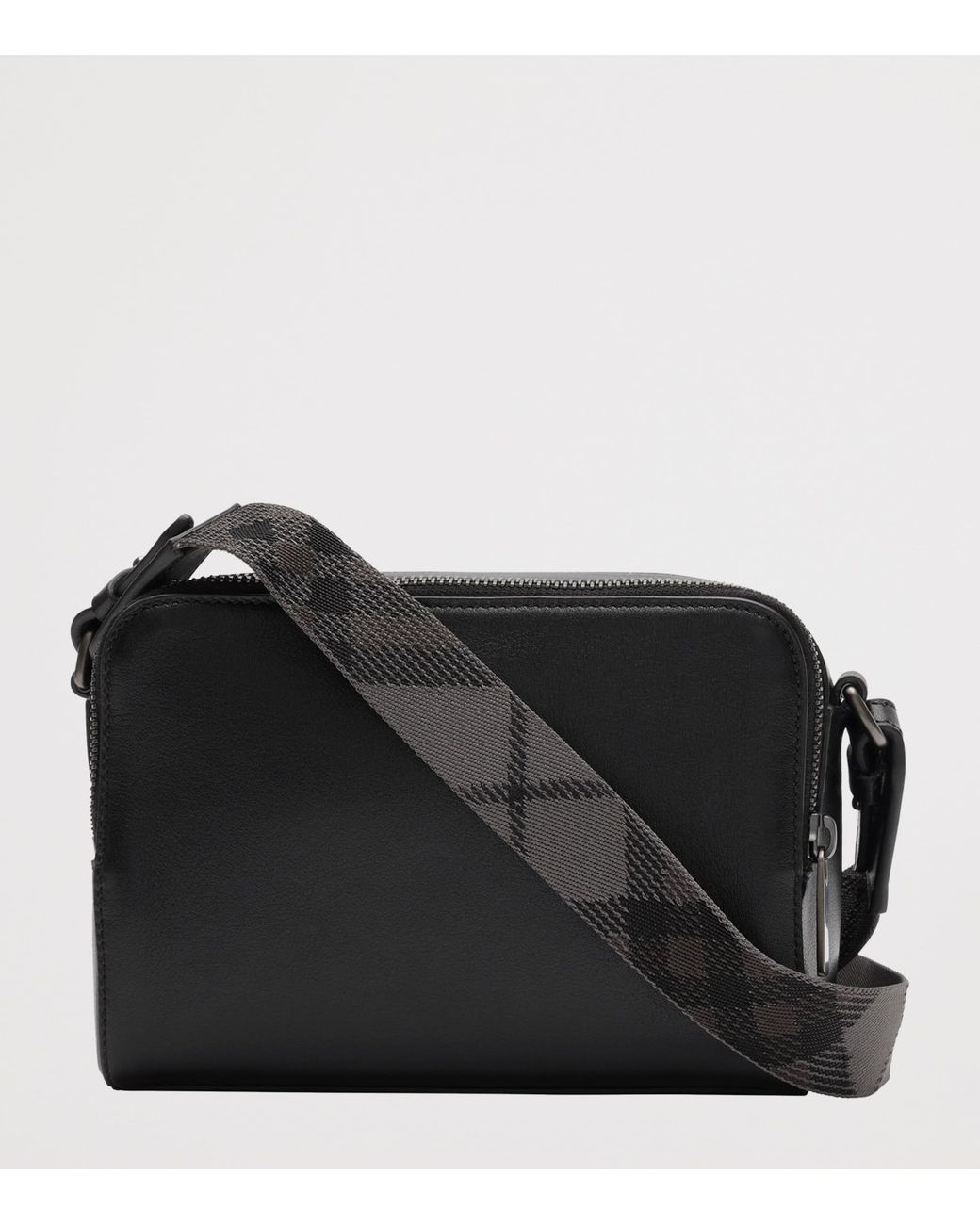 Burberry Black Leather Check Pop Cross-Body Bag for men