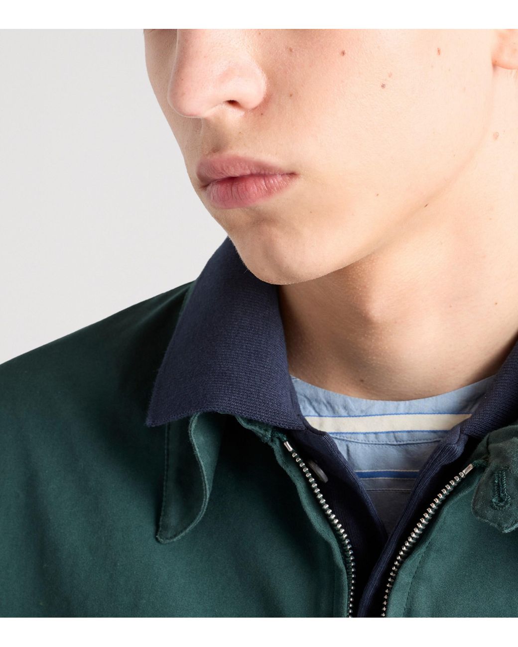 Prada Blue Cotton Long-Sleeve Polo Shirt for men