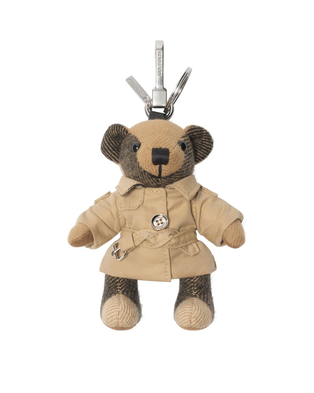 Burberry Metallic Cashmere Thomas Bear Trench Coat Charm
