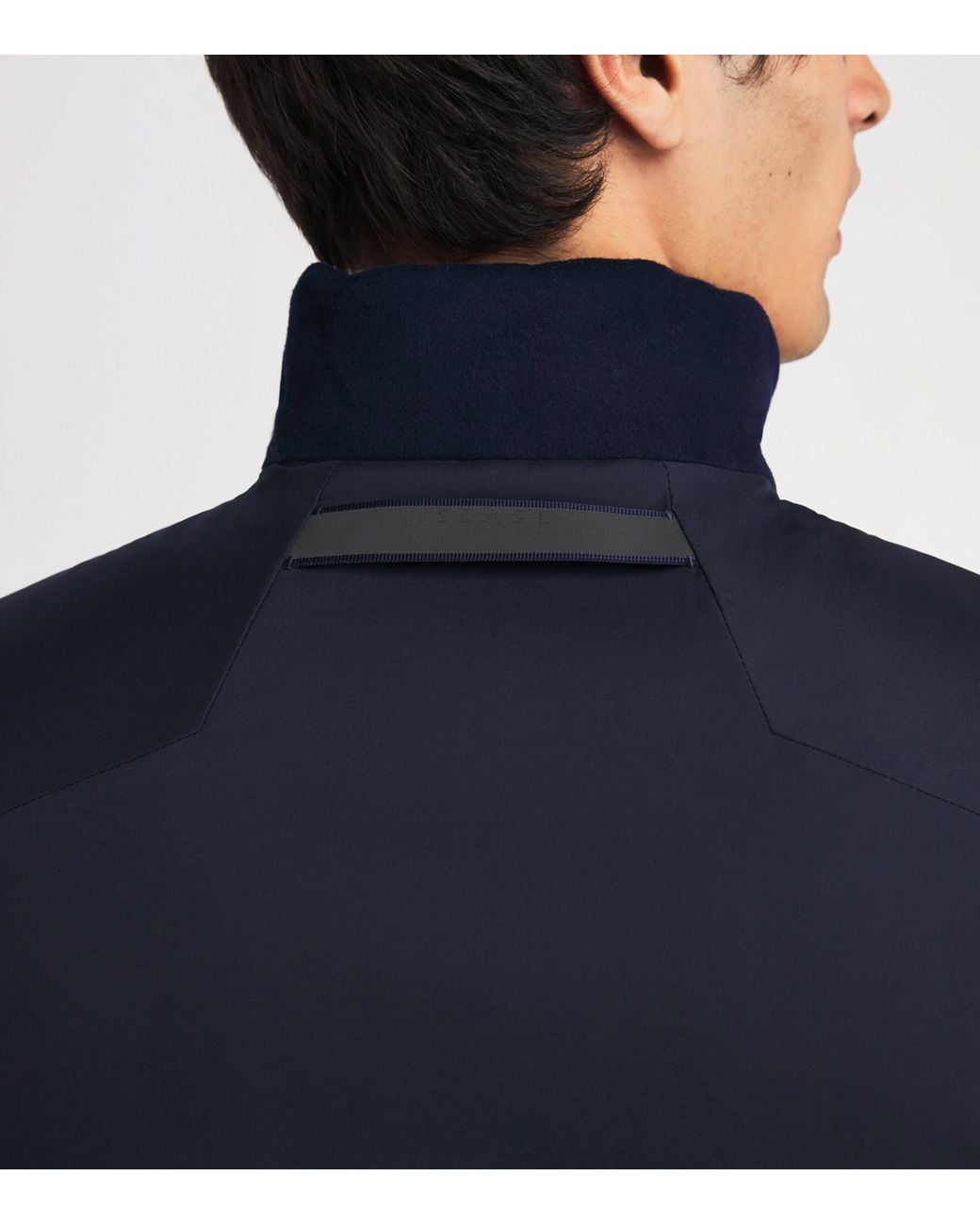 Sease Blue Cashmere Down-Padded Reversible Gilet for men