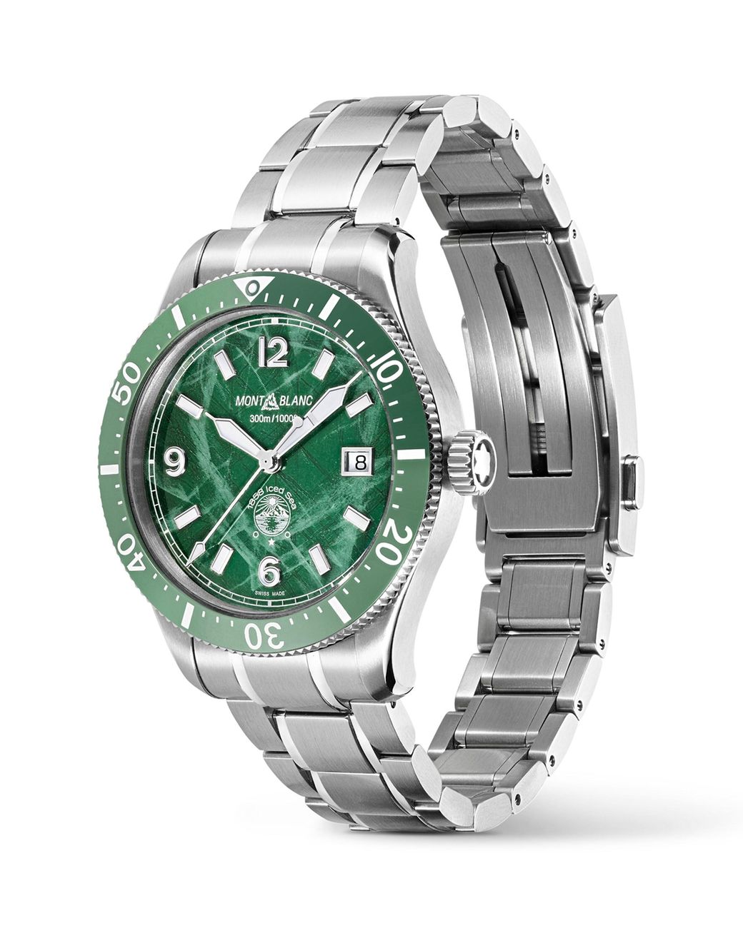 Montblanc Green Stainless Steel 1858 Iced Sea Automatic Date Watch for men