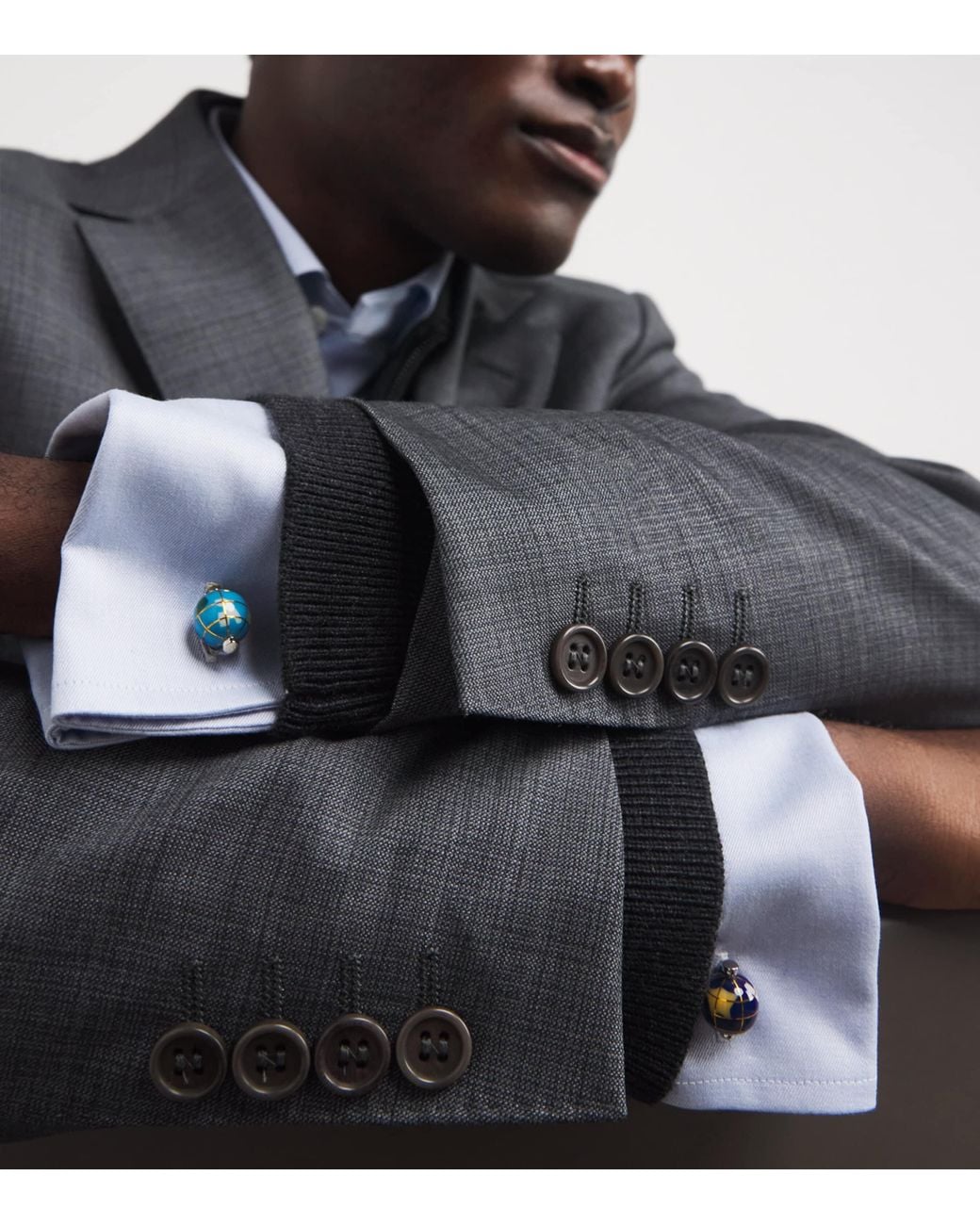 Paul Smith Blue Spinning Globe Cufflinks for men