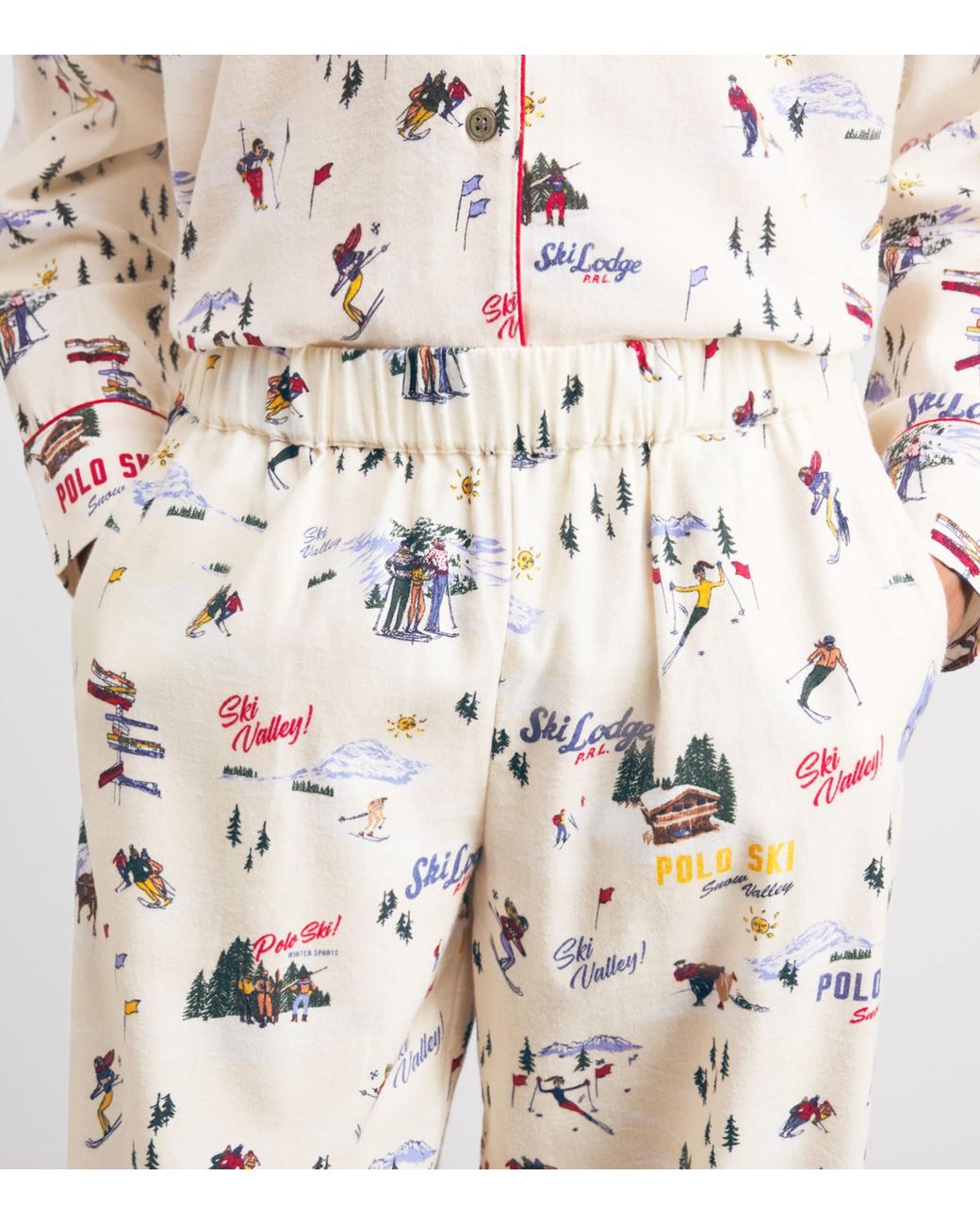Polo Ralph Lauren White Cotton Ski Long-Sleeve Pyjama Set
