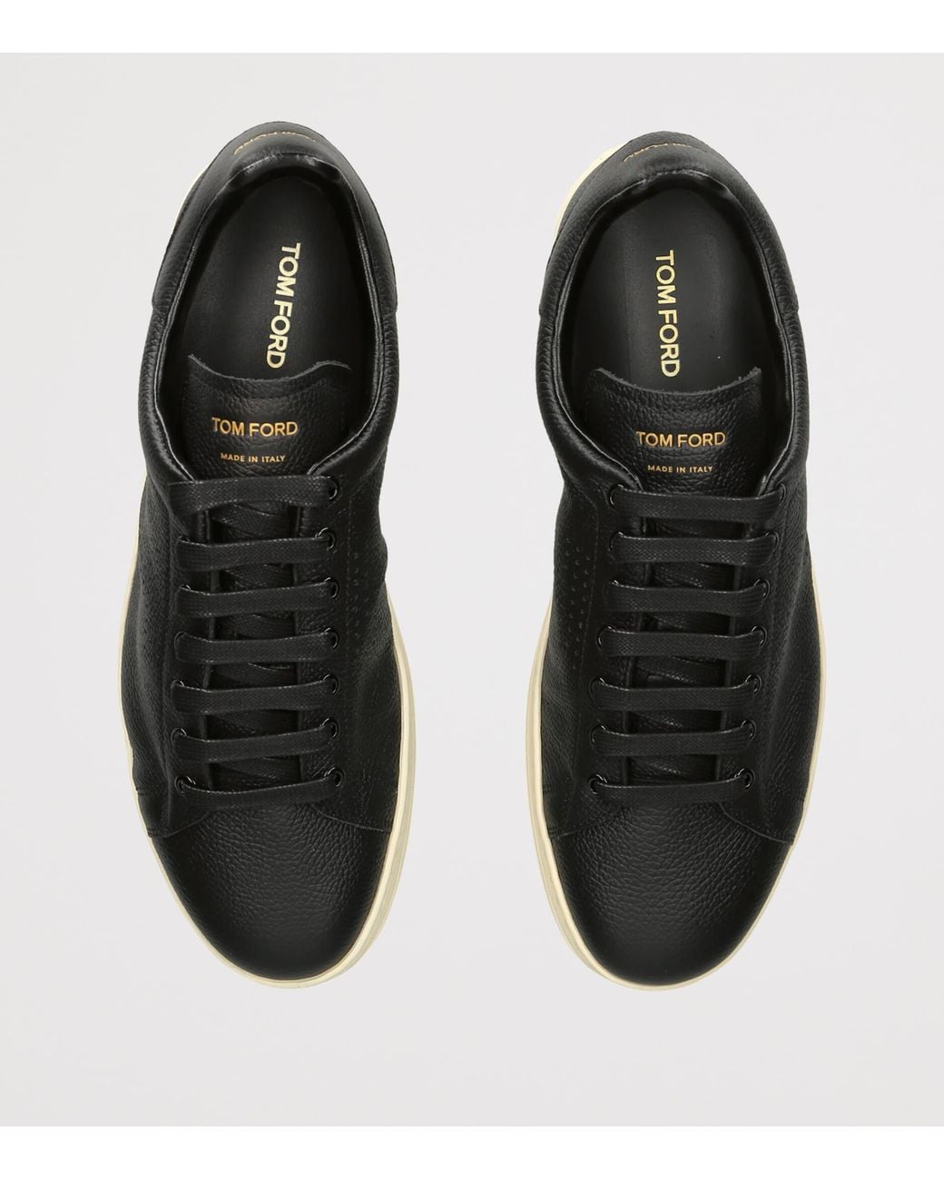 Tom Ford Black Leather Warwick Sneakers for men