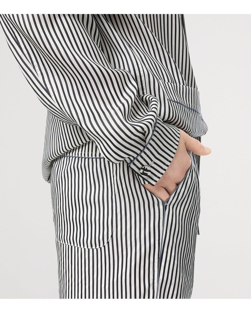Tom Ford Gray Silk Striped Pyjama Shirt