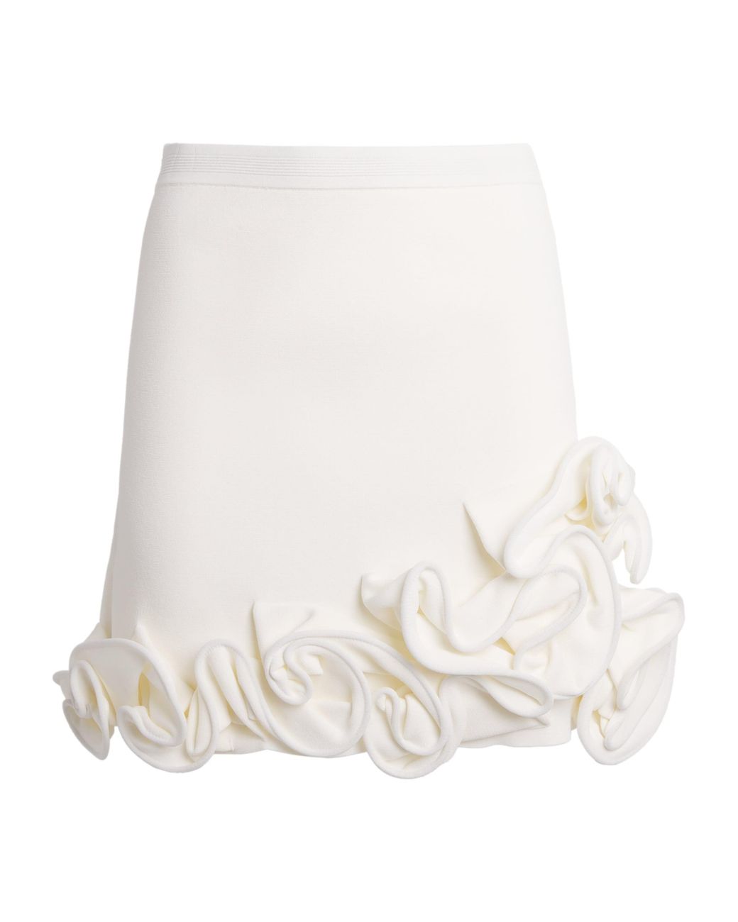 Sandro White Knitted Floral Mini Skirt