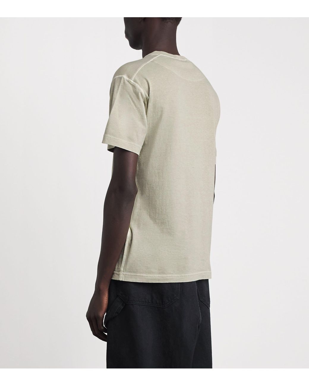 Stone Island White Cotton Logo T-Shirt for men