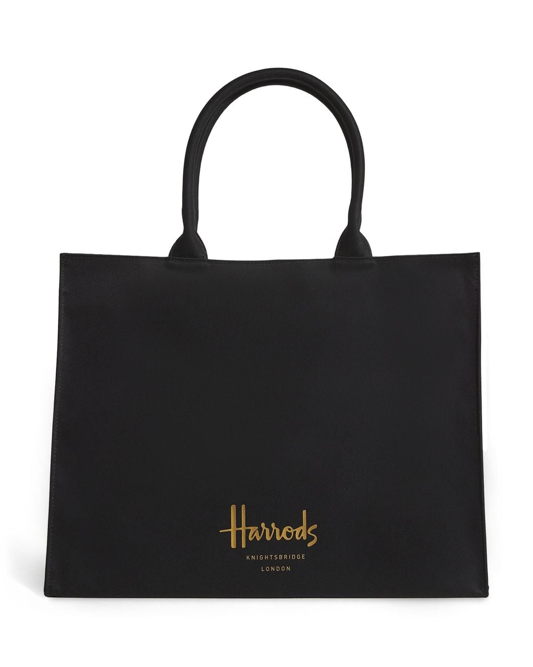Harrods Black Large Cotton Logo Tote Bag