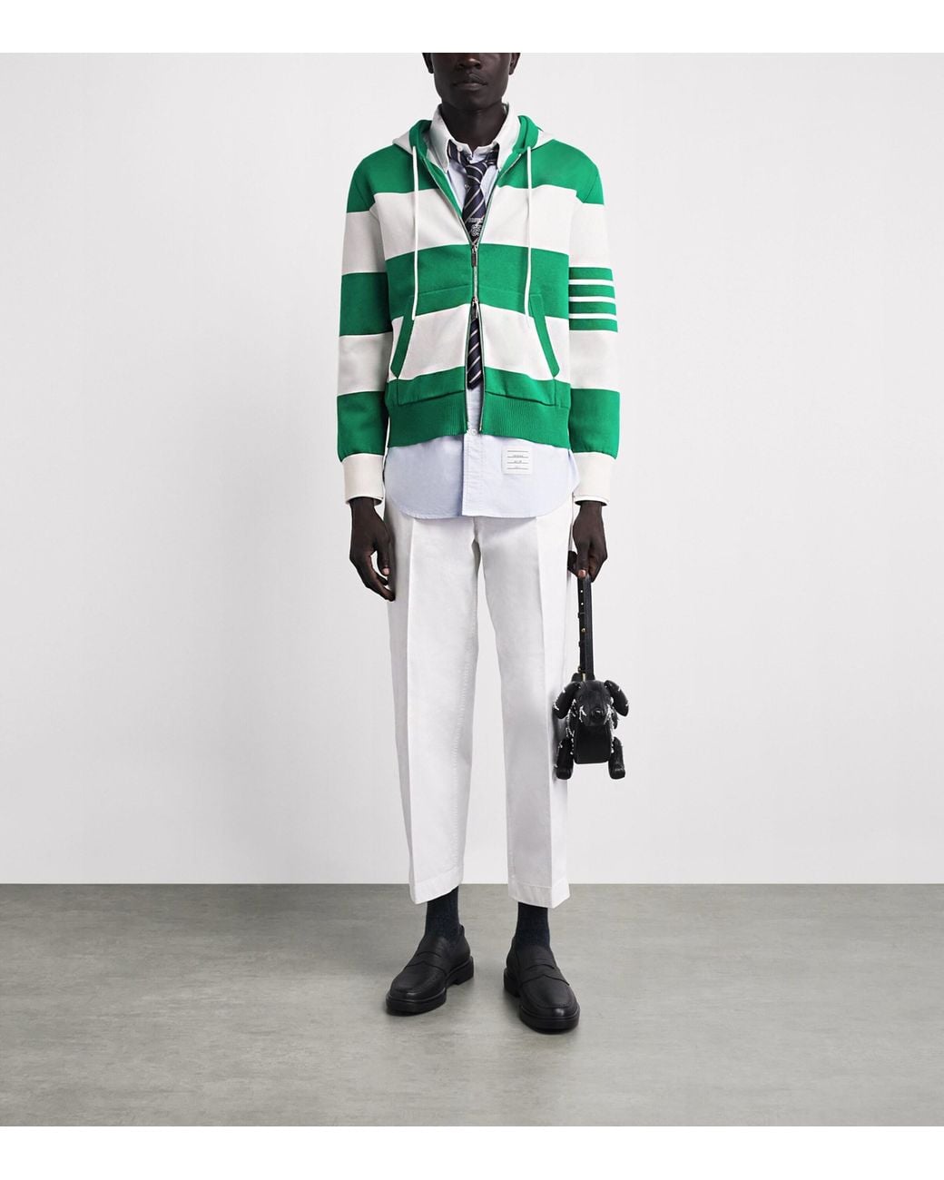 Thom Browne Green 4-Bar Stripe Hector Hoodie for men