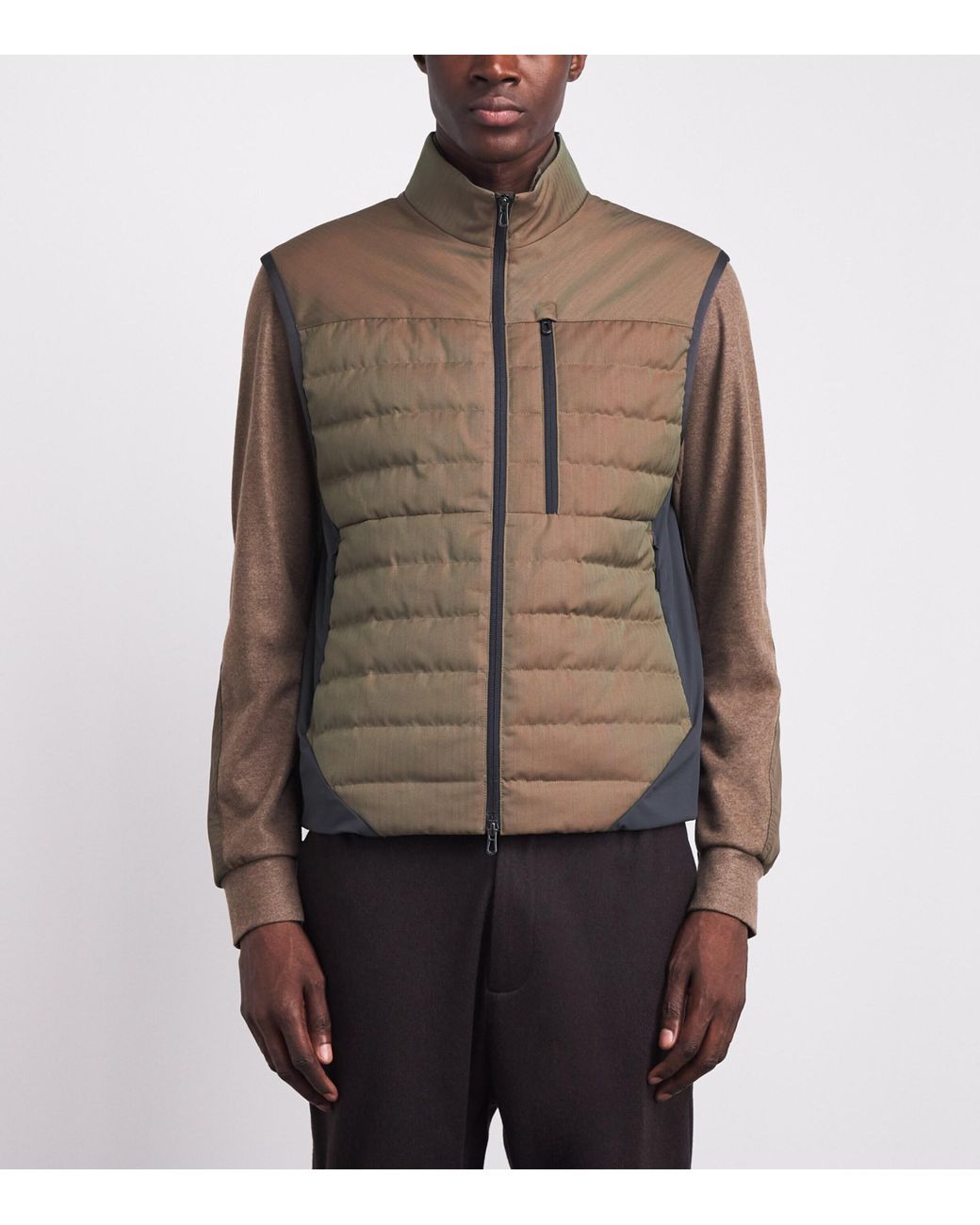 Sease Brown Wool-Blend Intrepid Down Gilet for men