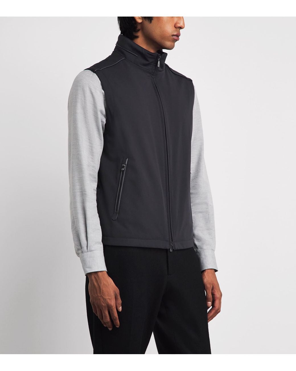 Corneliani Blue High-Neck Gilet for men