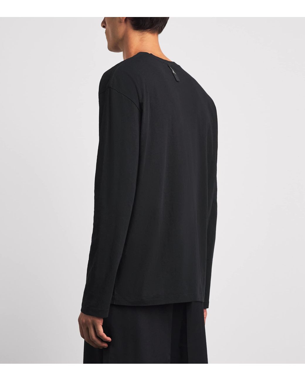 Jacquemus Black Cotton-Hemp Logo Long-Sleeve T-Shirt for men