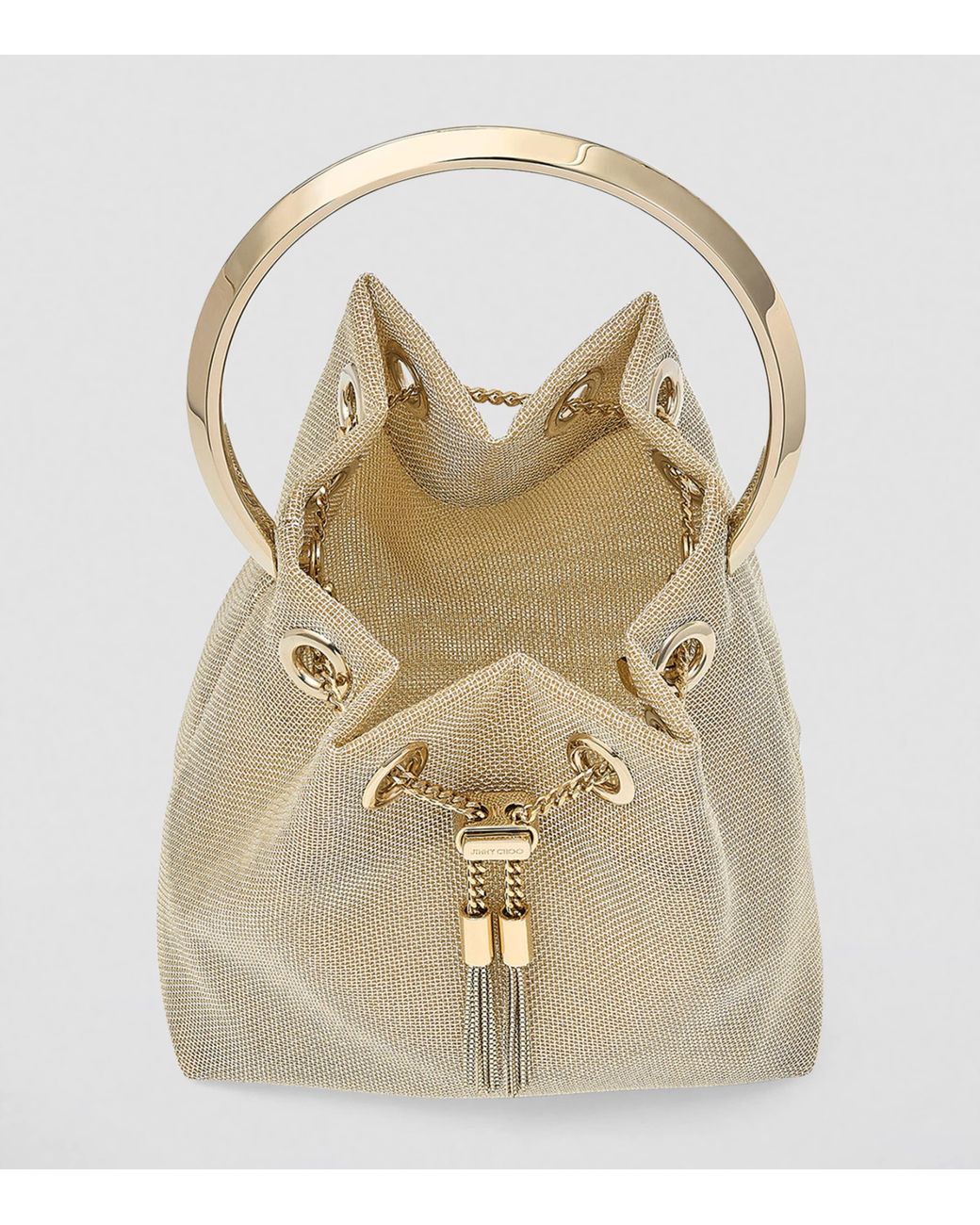 Jimmy Choo Natural Bon Bon Mesh Top-Handle Bag