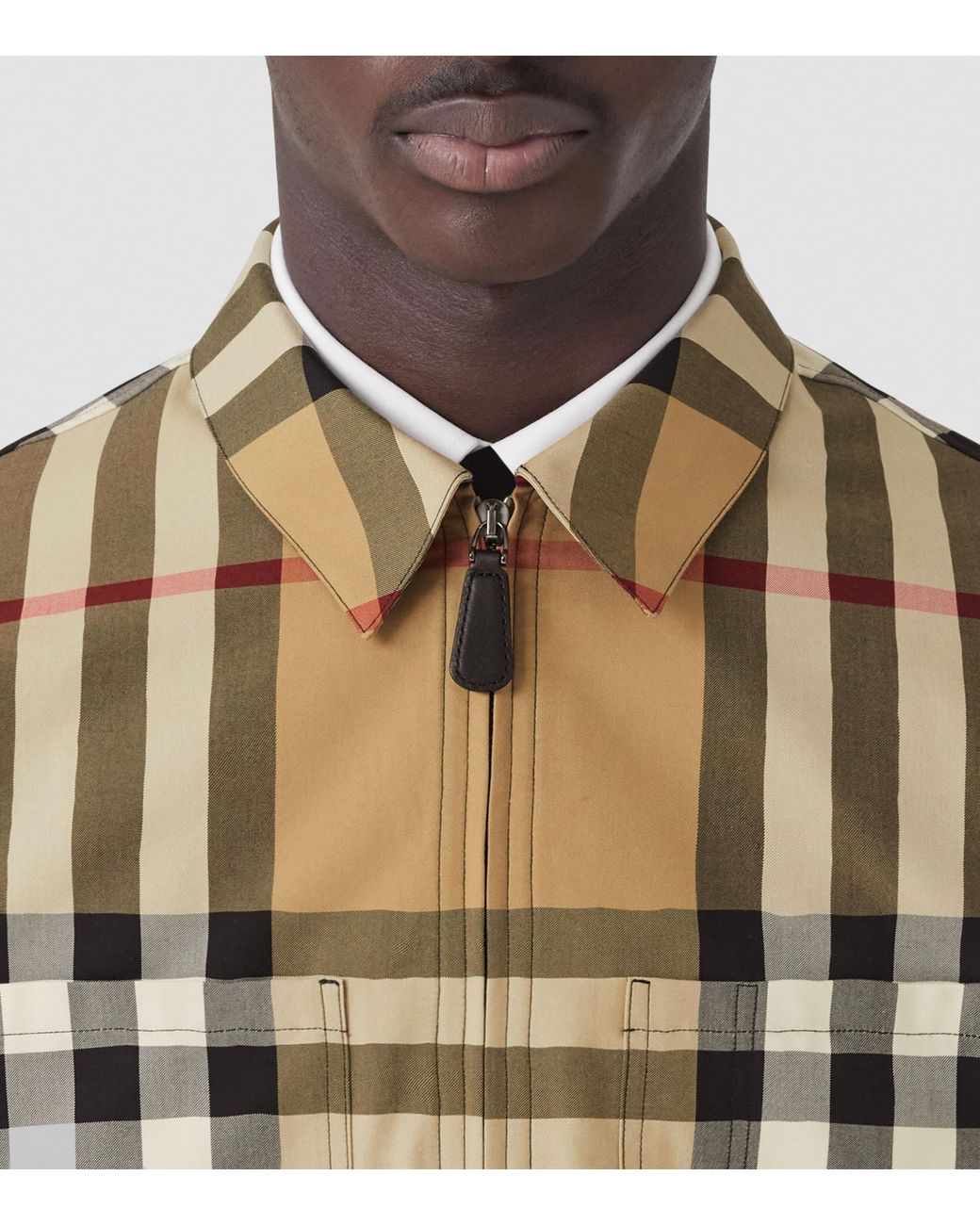 Burberry Exaggerated Check Oversized Shirt in Natural for Men | Lyst