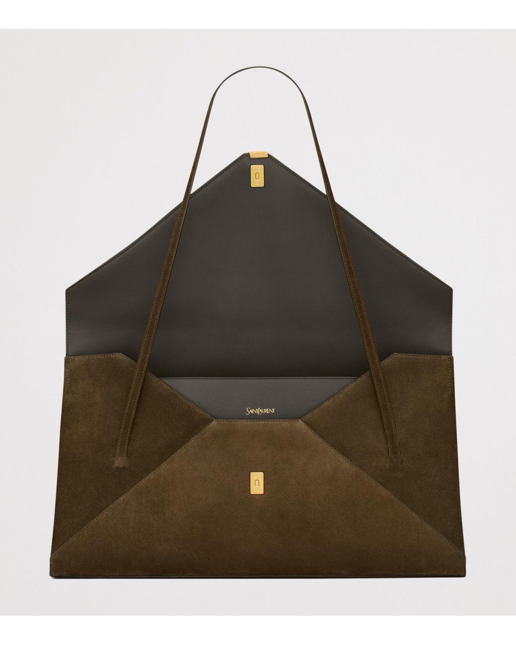 Saint Laurent Brown Large Suede Simone Shoulder Bag