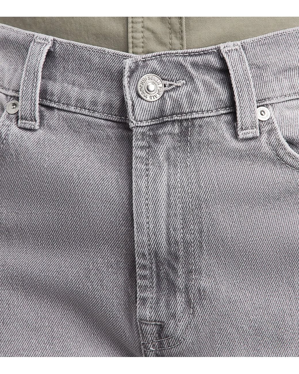 7 For All Mankind Gray Lotta High-Rise Wide-Leg Jeans