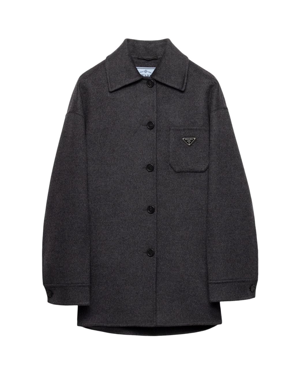 Prada Black Wool-Cashmere Oversized Shirt