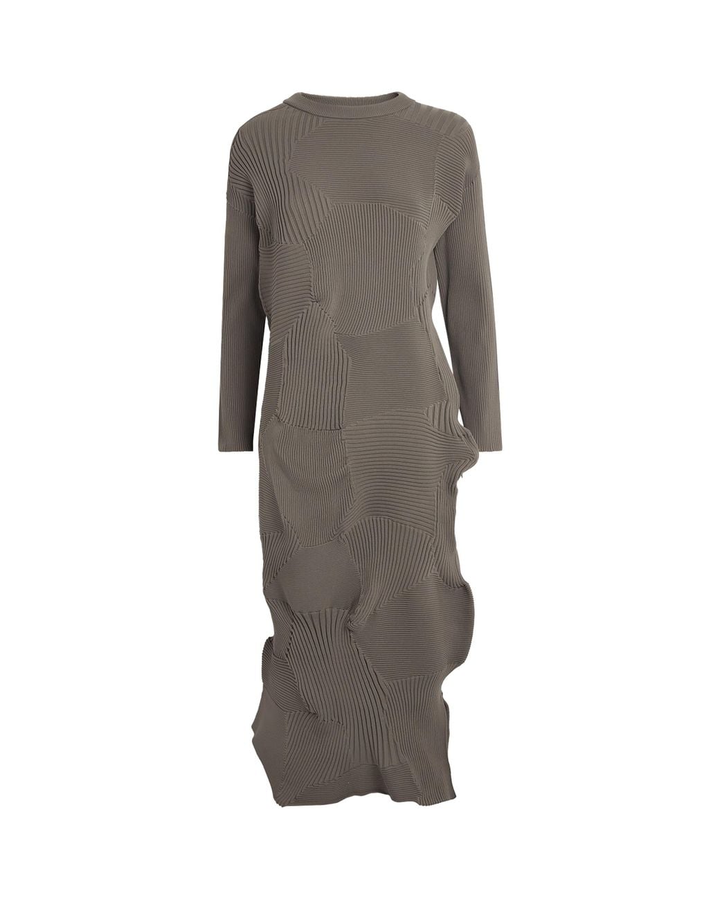 Issey Miyake Gray Kone Kone Knit Midi Dress