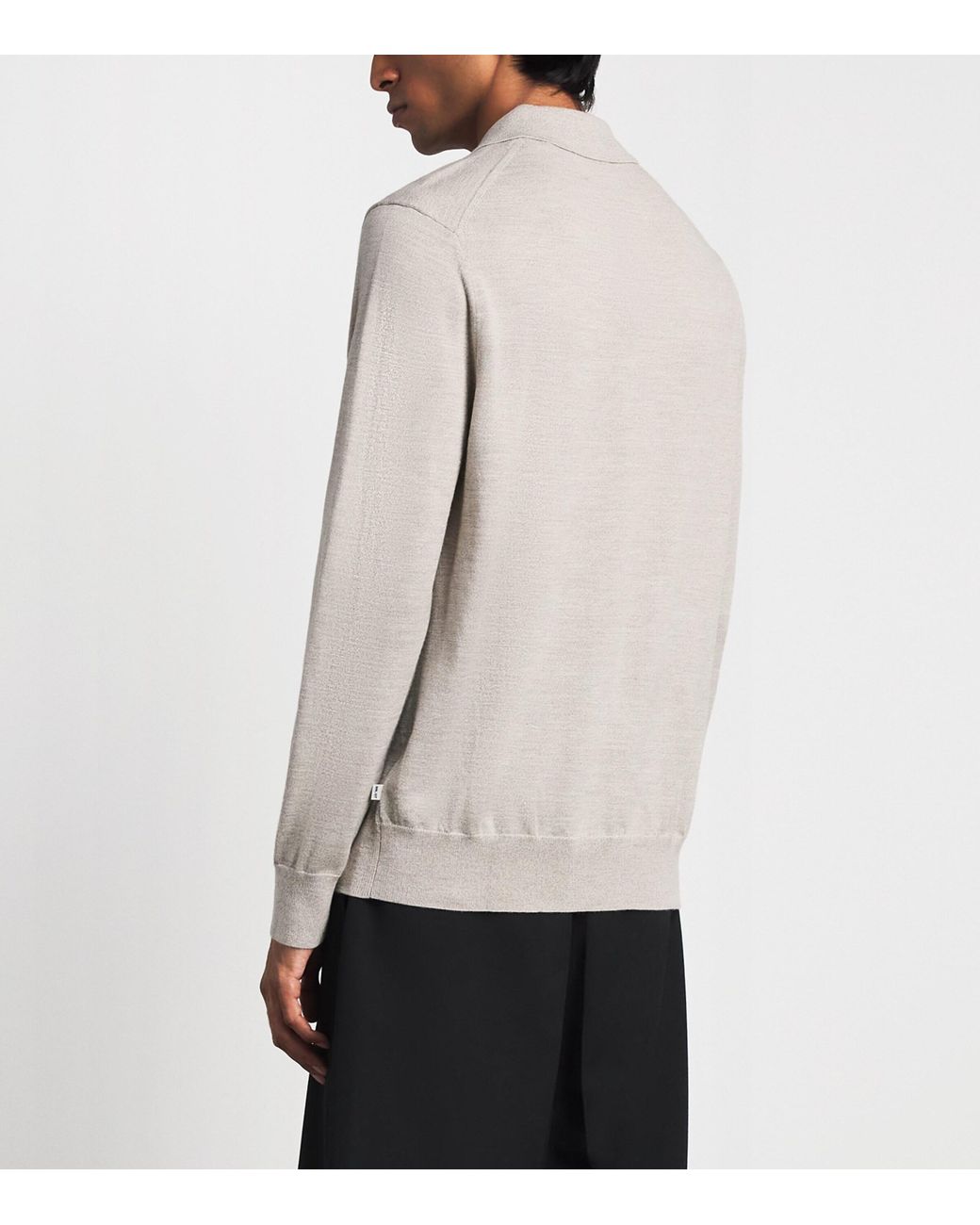 NN07 Gray Merino Wool Emerson Polo Sweater for men
