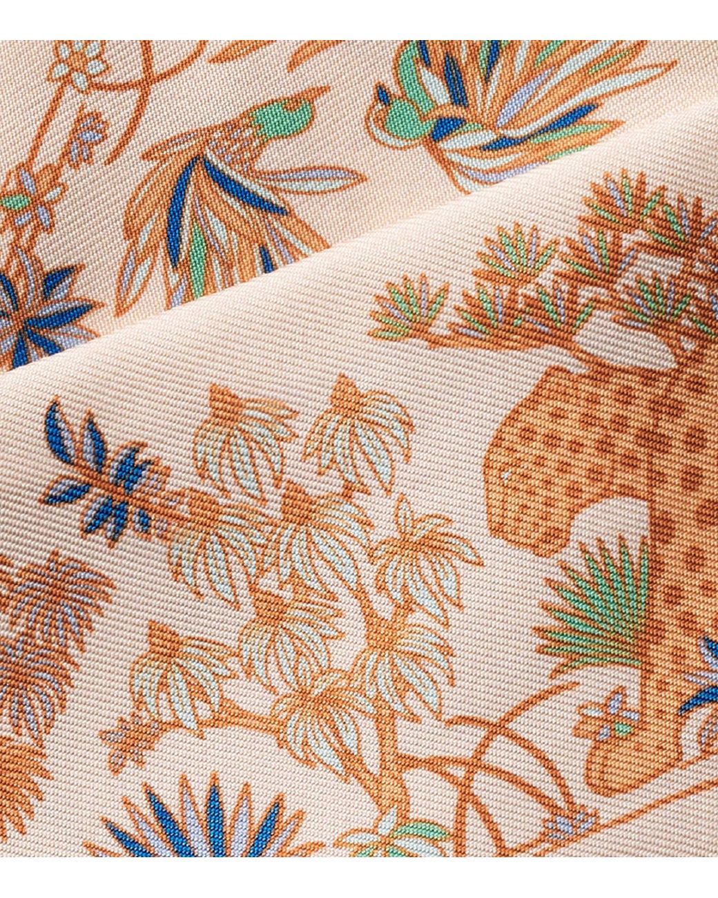 Cartier White Silk Panthère Fauna And Flora Scarf