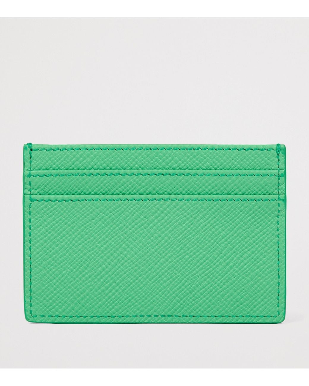Smythson Green Leather Panama Card Holder
