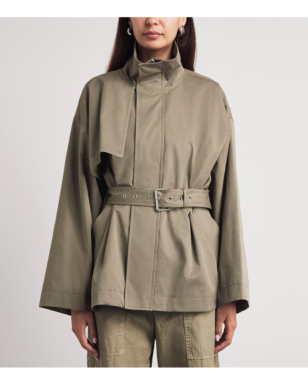 FRAME Green The Field Short Trench Coat