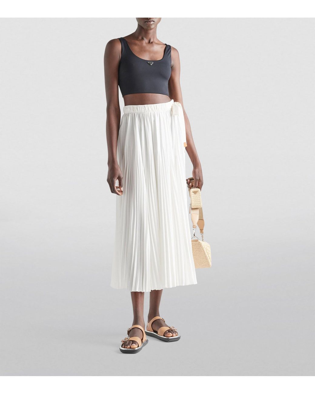 Prada Black Sleeveless Triangle Crop Top