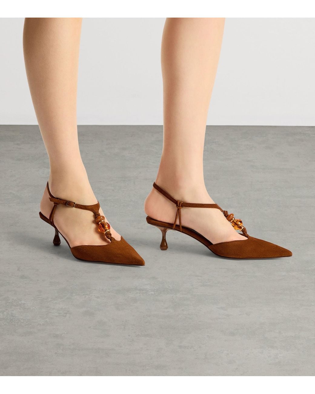Jimmy Choo Brown Lauri 50 Suede Slingback Pumps