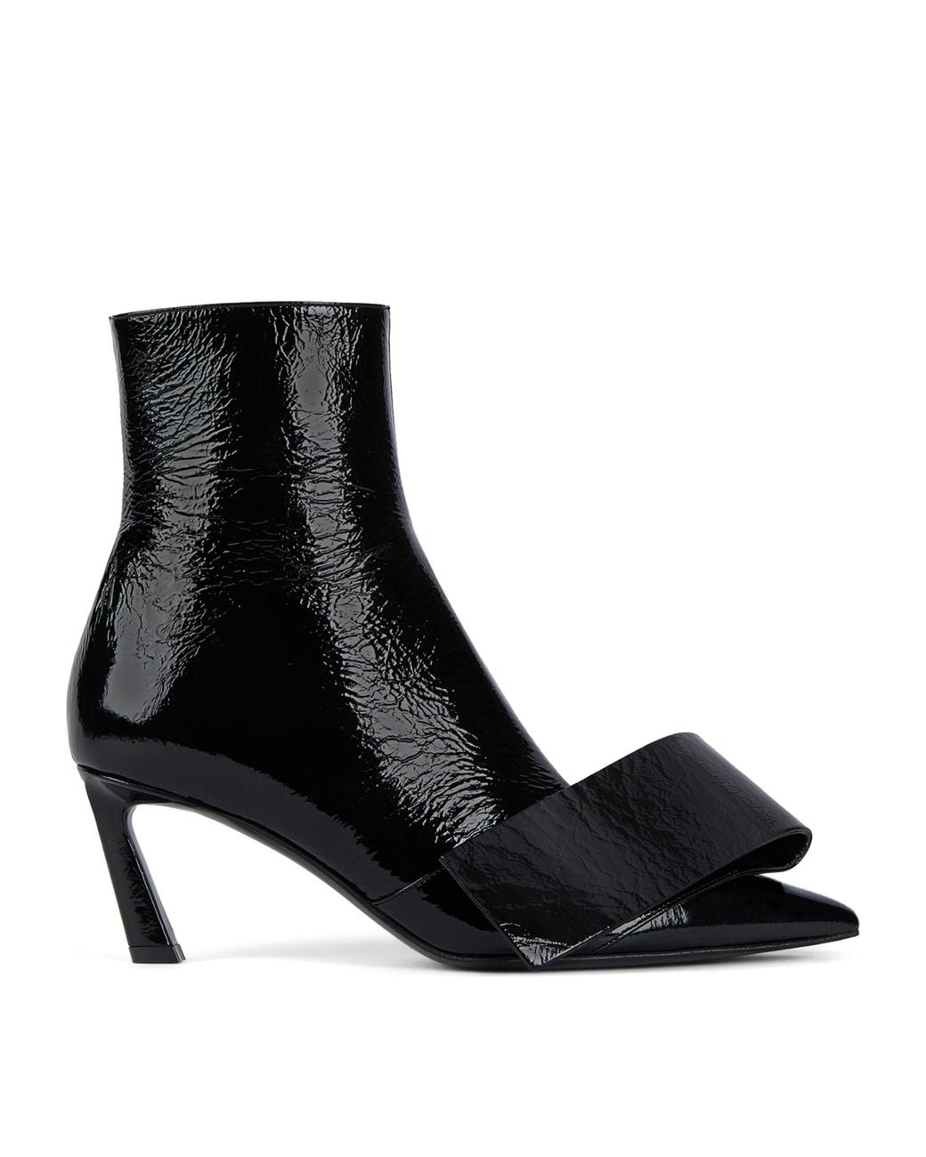 Givenchy Black Leather Twisted Ribbon Ankle Boots 65