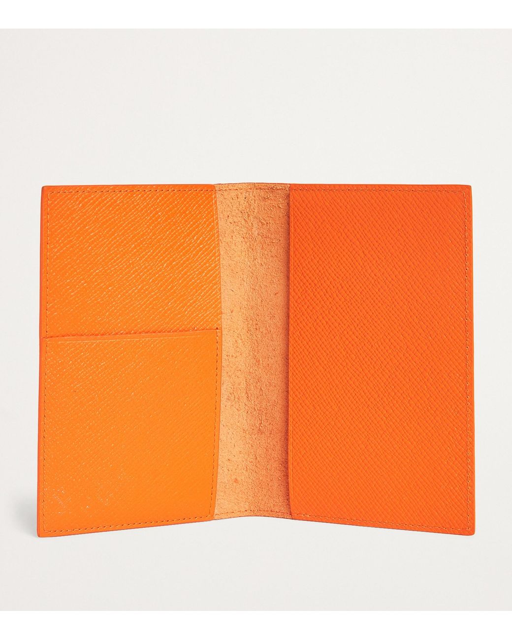 Harrods Orange Leather Passport Holder for men
