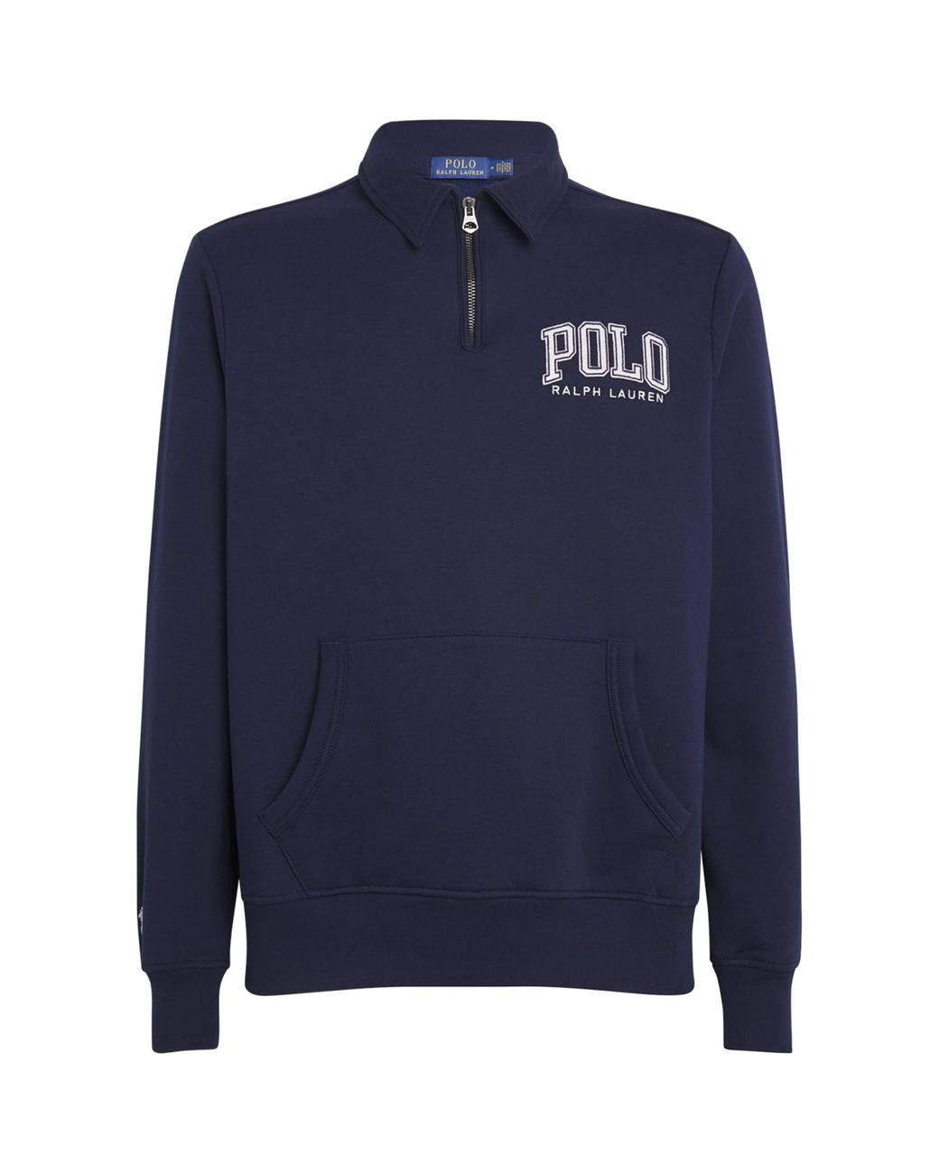 Polo Ralph Lauren Logo Quarter Zip Sweatshirt in Blue for Men Lyst UK