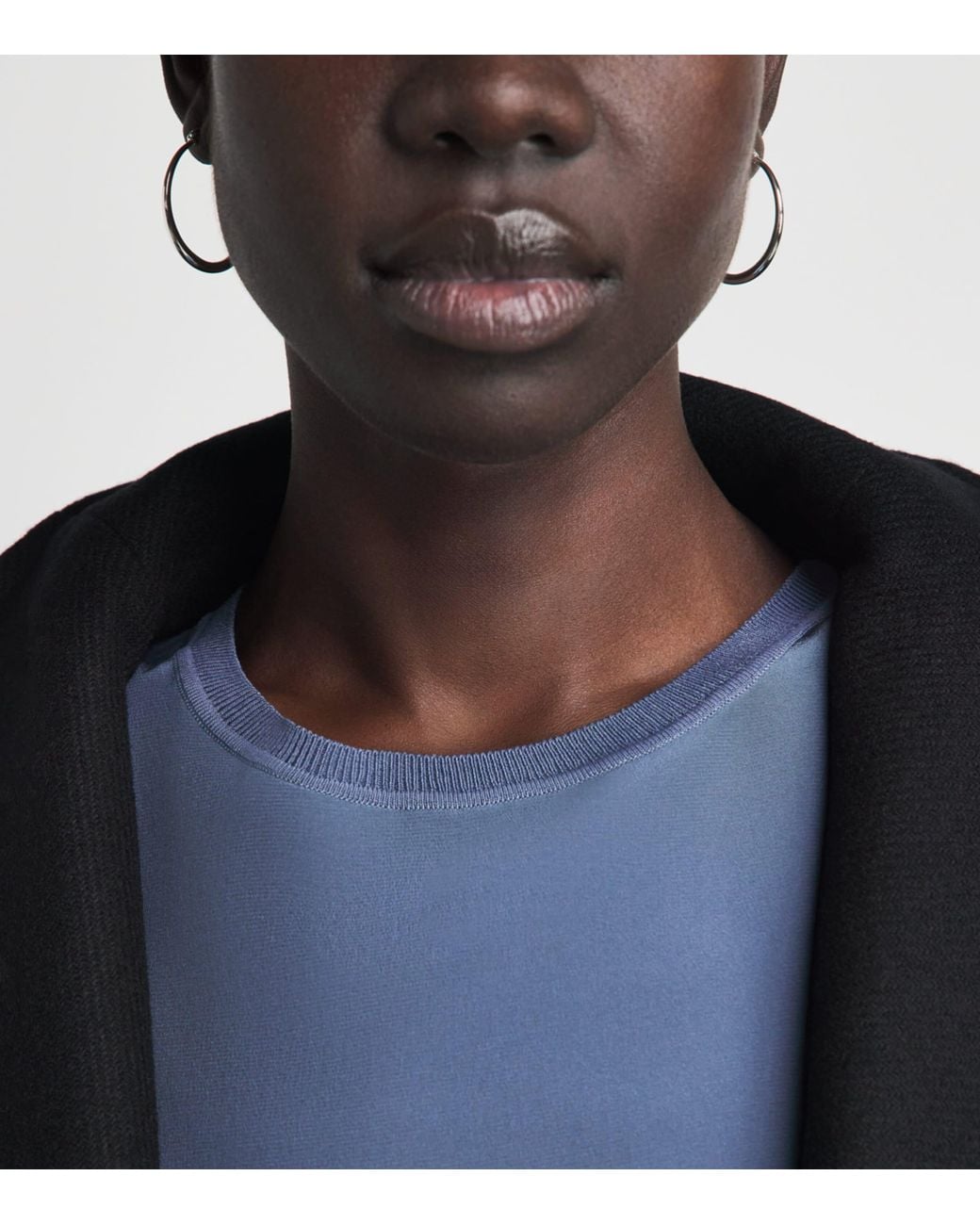 Joseph Blue Silk Crepe Rubin Blouse
