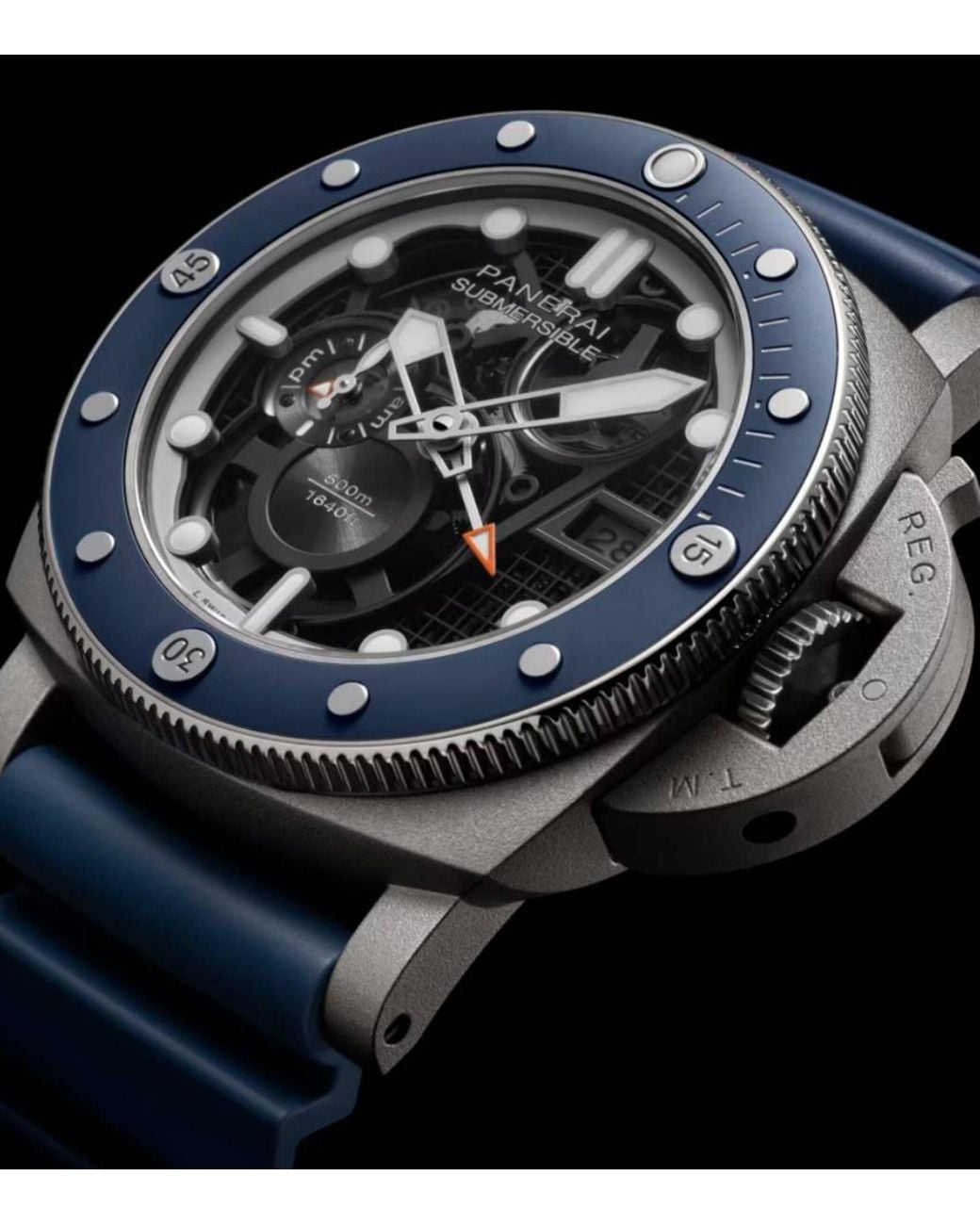 Panerai Blue Titanium Dmls Submersible Gmt Watch