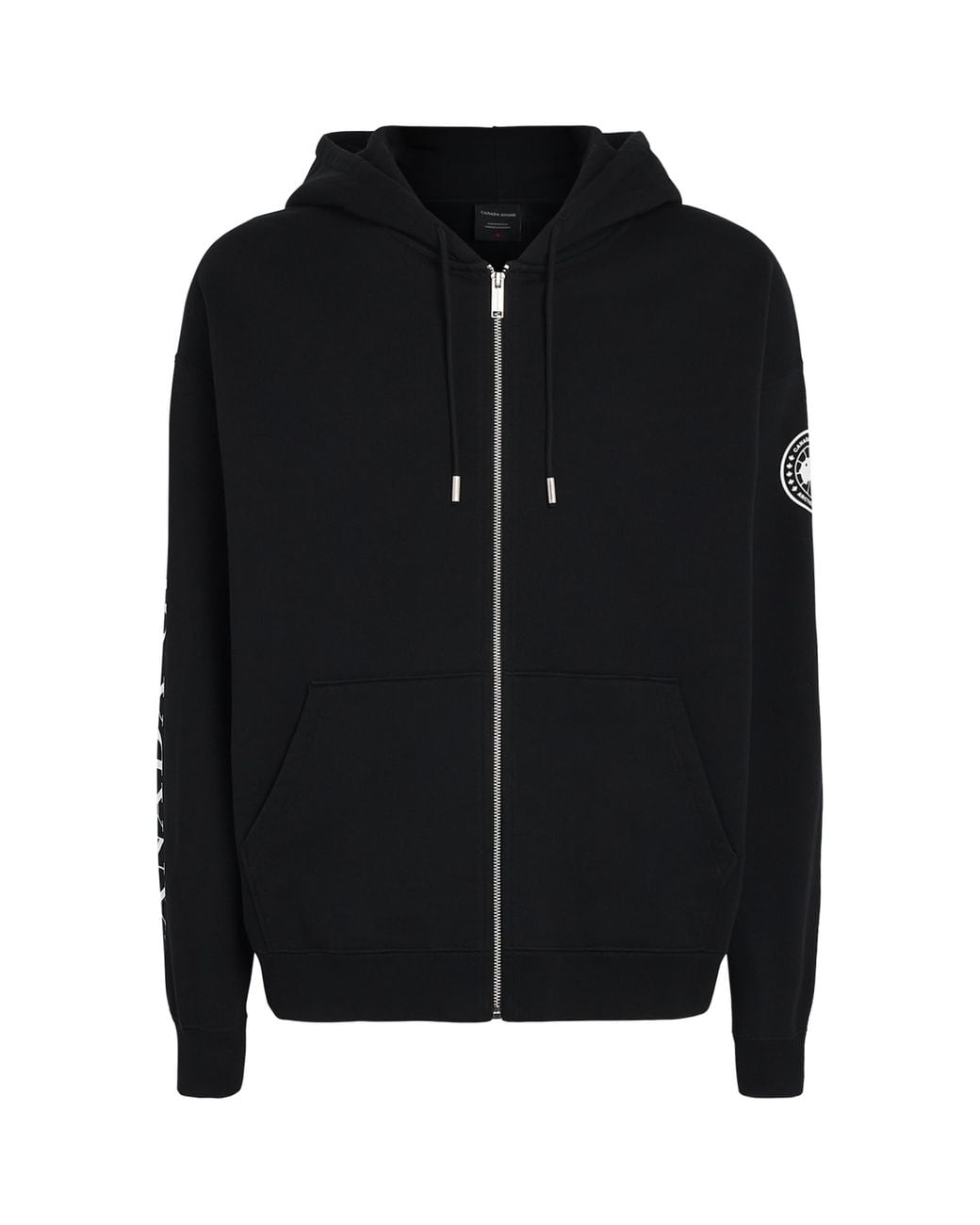 Canada Goose Black Organic Cotton Graphic Rove Zip-Up Hoodie for men