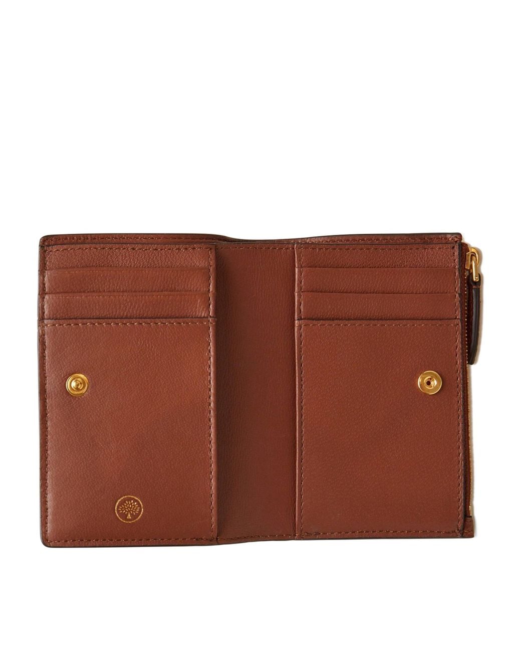 Mulberry Brown Bifold Zipped Continental Wallet