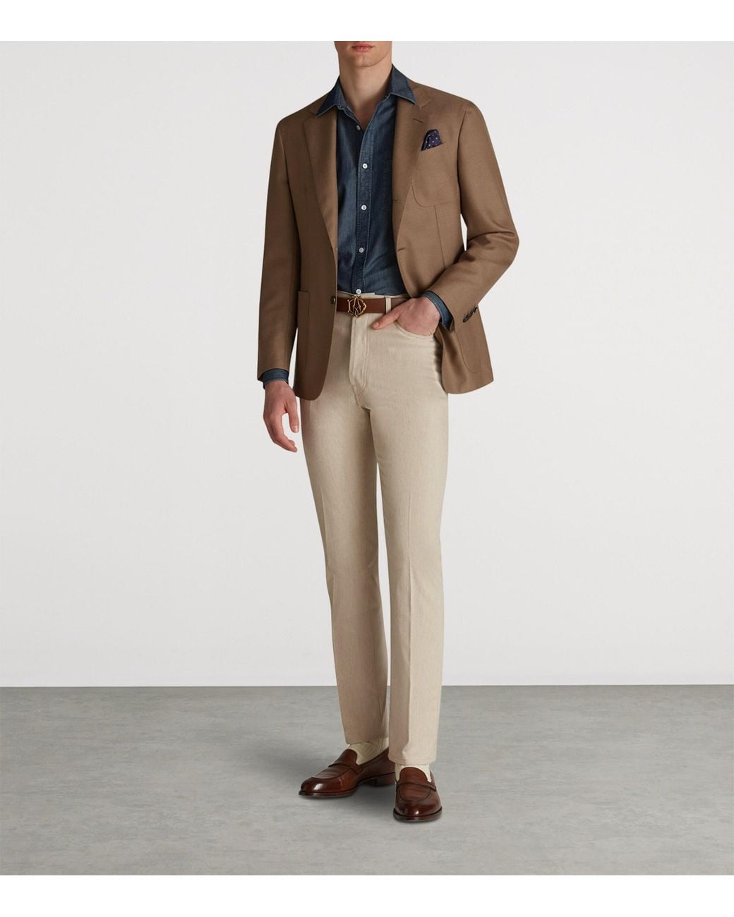 Dunhill Natural Wool-Blend Denim Trousers for men