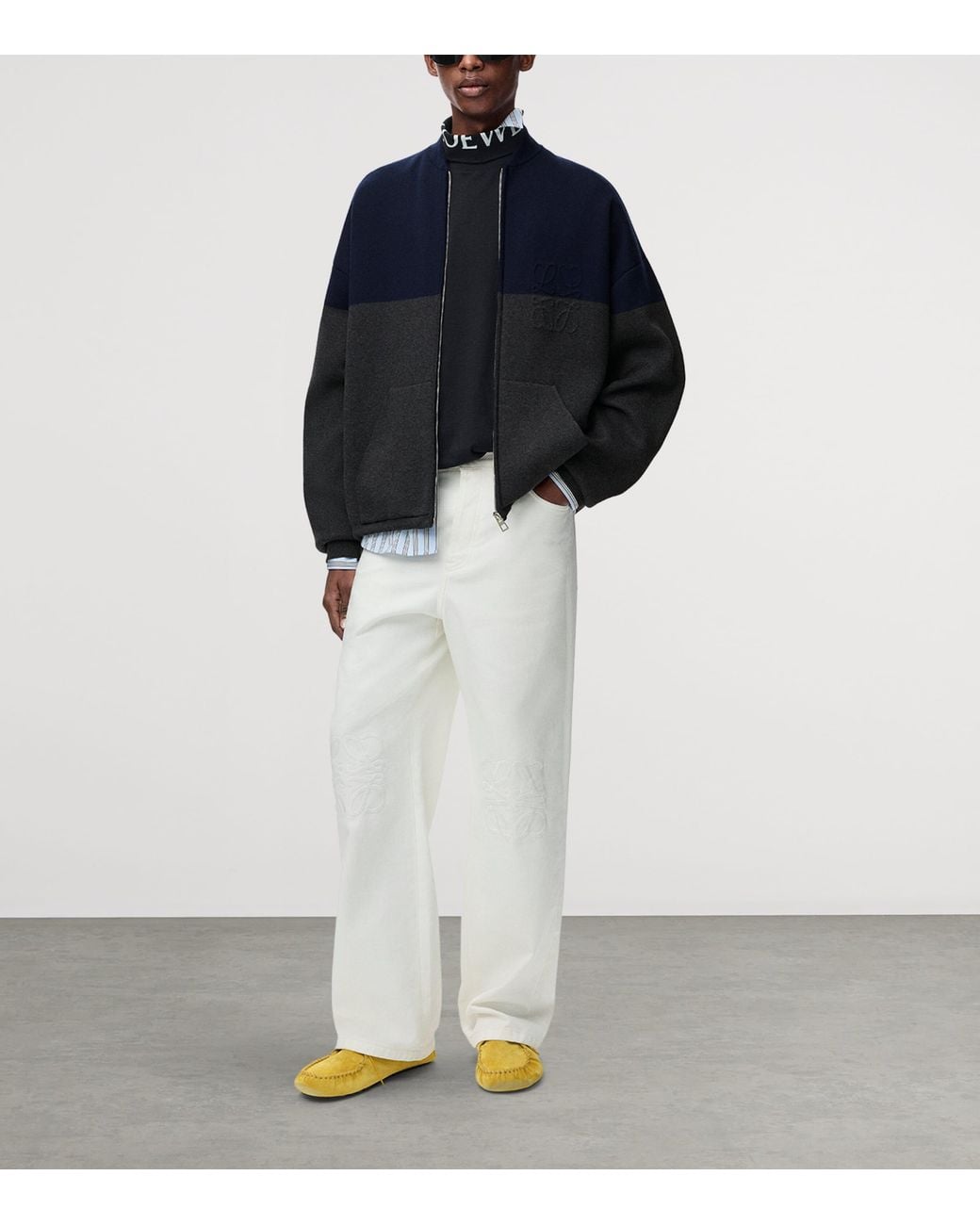 Loewe Blue Two-Tone Cardigan for men