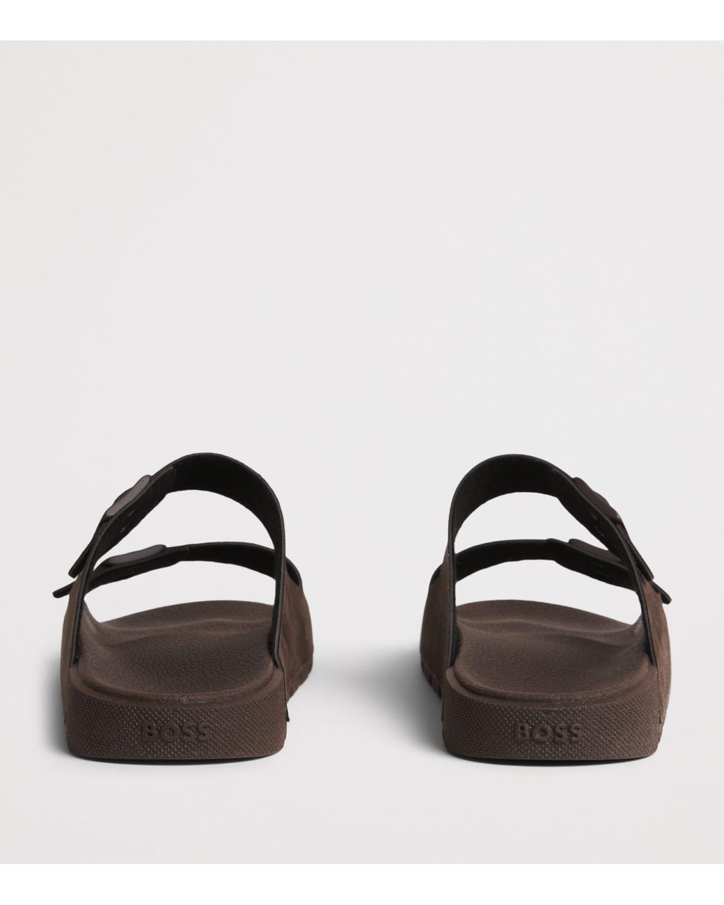 Boss Brown Faux Suede Surfley Slides for men