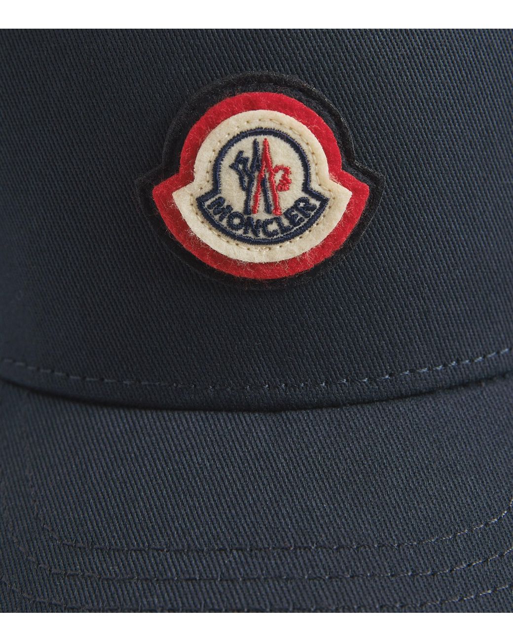Moncler Blue Cotton Logo Baseball Cap for men