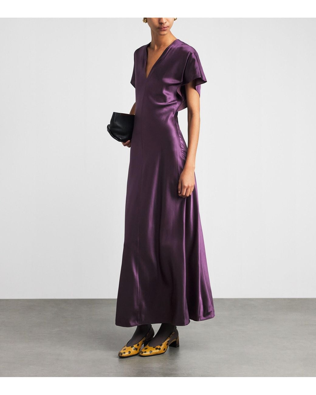 Veronica Beard Purple Silk-Satin Redgrave Maxi Dress