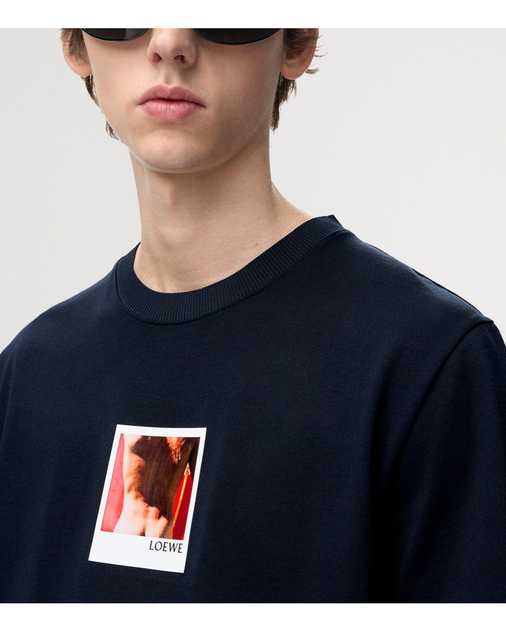 Loewe Blue Cotton-Blend Printed T-Shirt for men