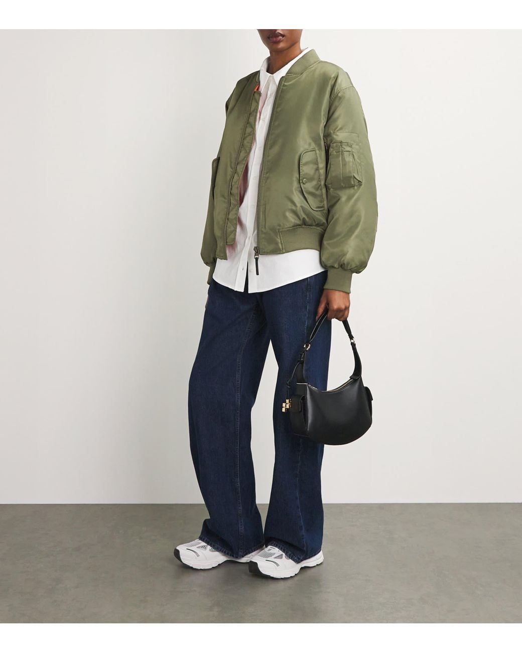 Anine Bing Green Leon Bomber Jacket