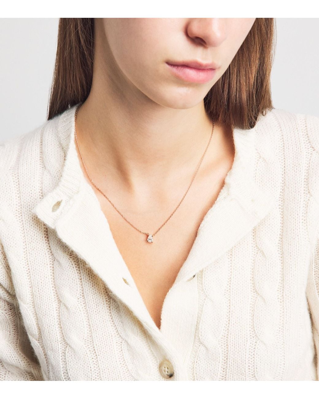 Harrods And Diamond Pendant Necklace in Natural | Lyst