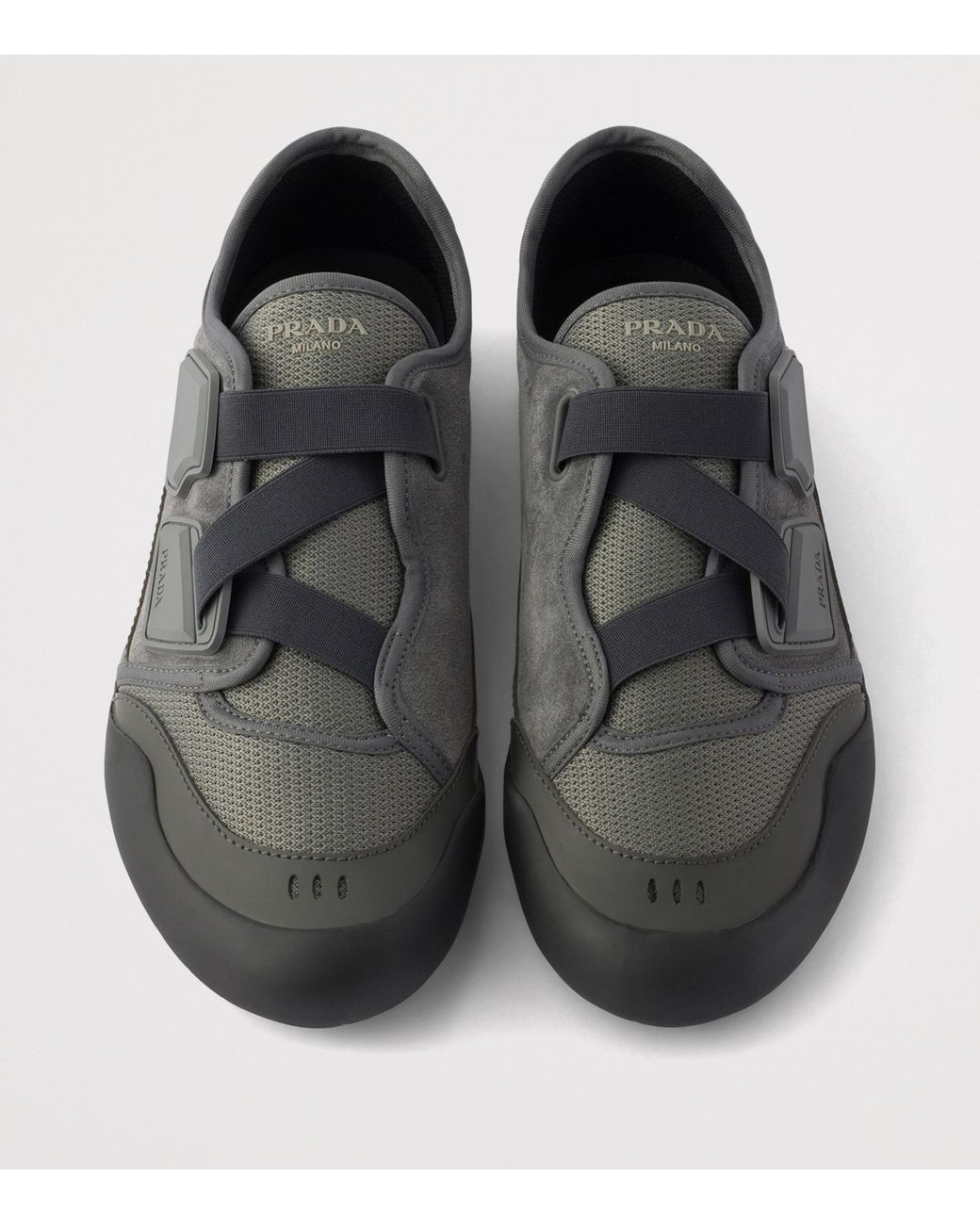 Prada Black Leather-Mesh Speedrock Sneakers for men