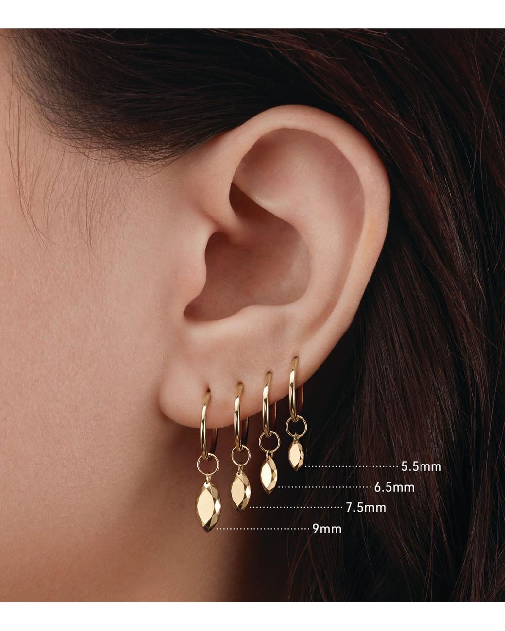 Maria Tash Metallic Faceted Marquise Charm