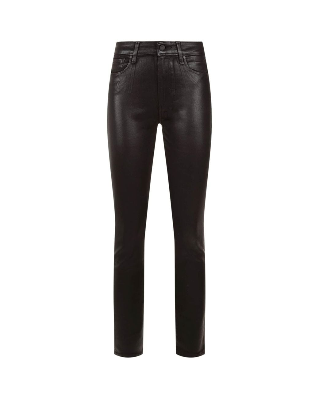 PAIGE Black Hoxton Coated Skinny Jeans
