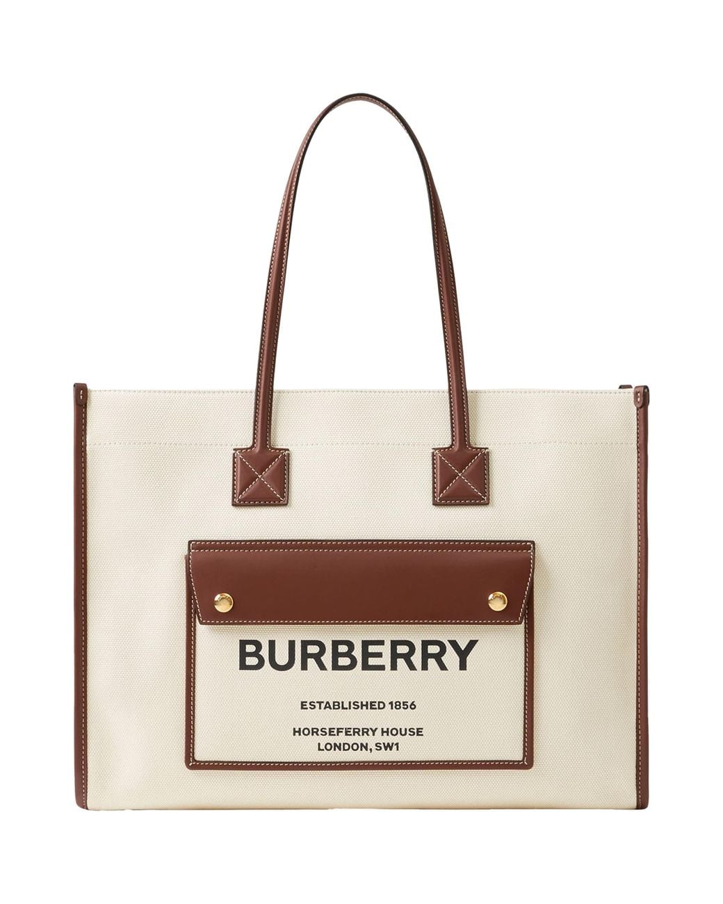 Burberry White Small Freya Tote Bag